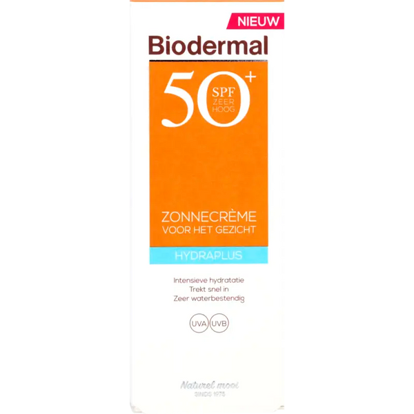 Biodermal Hydraplus face sun cream tube SPF50