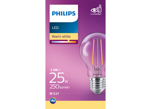 Philips Led fil standaard helder E27 25W
