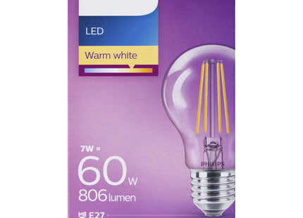 Philips Led fil standaard helder E27 60W