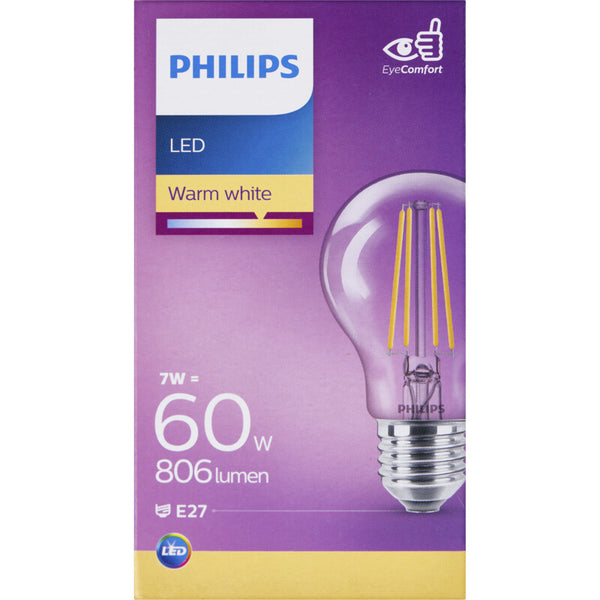 Philips LED bulb standard clear E27 60W