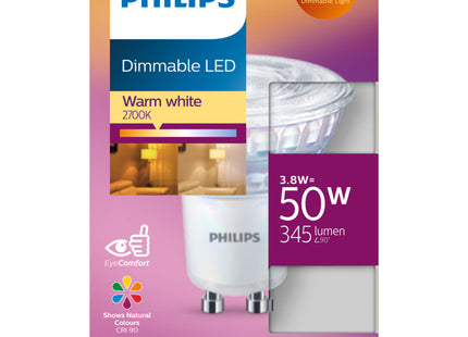 Philips Led spot GU10 50W dimbaar