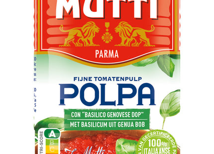 Mutti Polpa fijne tomatenpulp met basilicum