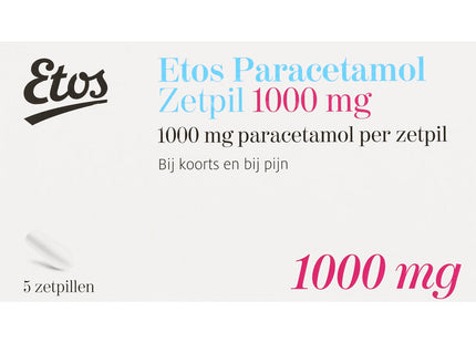Etos Paracetamol zetpillen 1000 mg