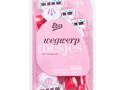 Etos Dames wegwerpmesjes 4-blads