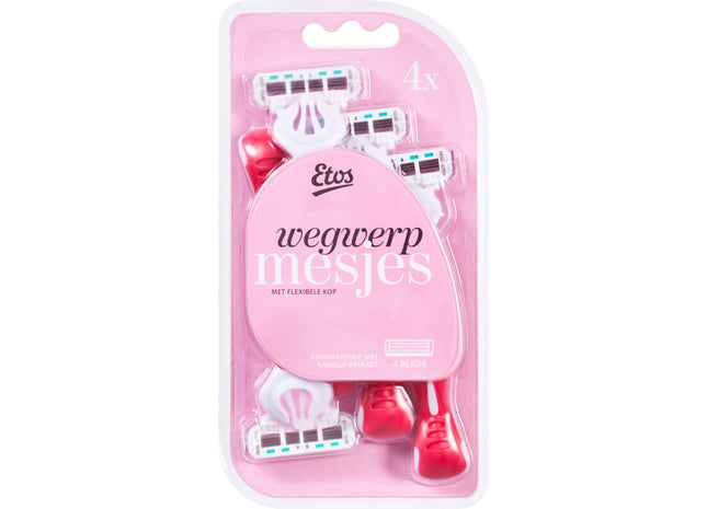Etos Dames wegwerpmesjes 4-blads