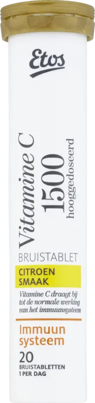 Etos Vitamin C 1500 effervescent tablets lemon