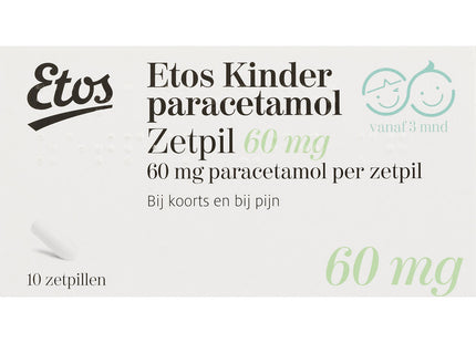 Etos Child paracetamol suppositories 60 mg