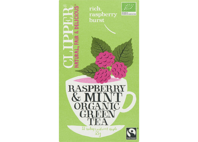 Clipper Raspberry & mint organic green tea