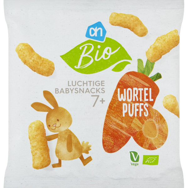 Biologisch Luchtige babysnacks wortel puffs 7m+
