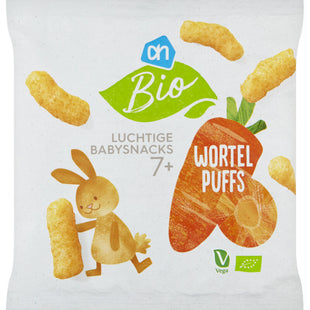 Biologisch Luchtige babysnacks wortel puffs 7m+