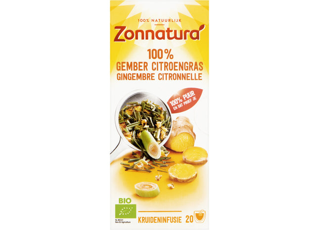 Zonnatura 100% gember citroengras kruideninfusie