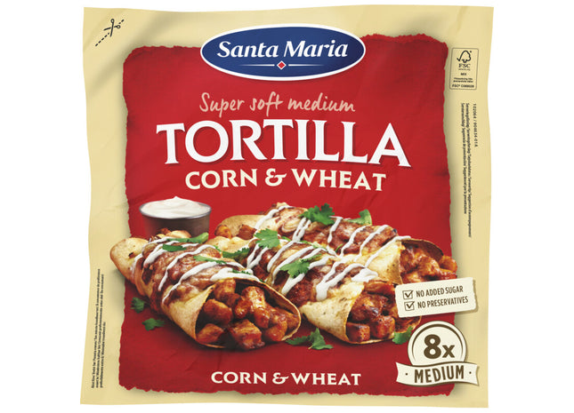Santa Maria Tortilla wraps corn & wheat medium