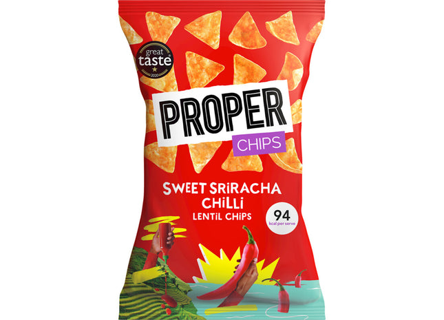 Richtige süße Sriracha-Chili-Linsen-Chips