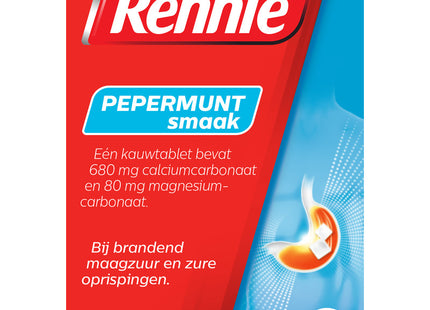 Rennie Pepermunt smaak kauwtabletten