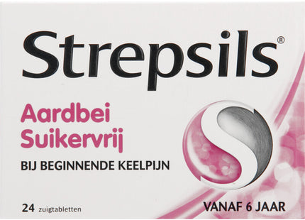 Strepsils Aardbei suikervrij zuigtabletten