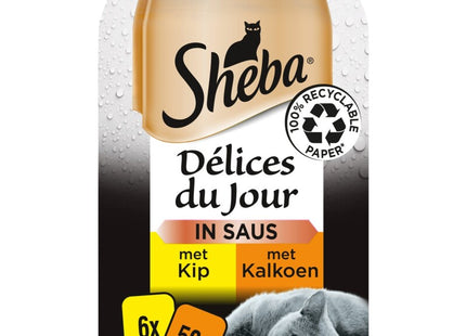 Sheba Délices du jour in saus kip & kalkoen