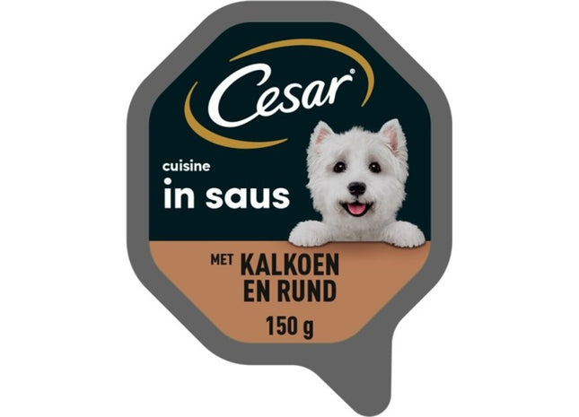 Cesar Cuisine mit Truthahn und Rindfleisch in Soße