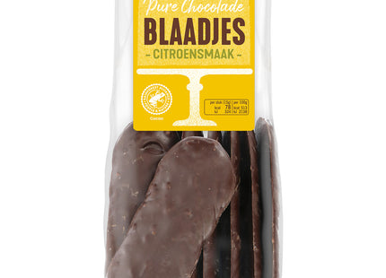 Chocolade blaadjes puur citroen