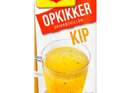 Maggi Opkikker trinkt Hühnerbrühe