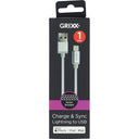 Grixx Gevlochten kabel wit 1 meter