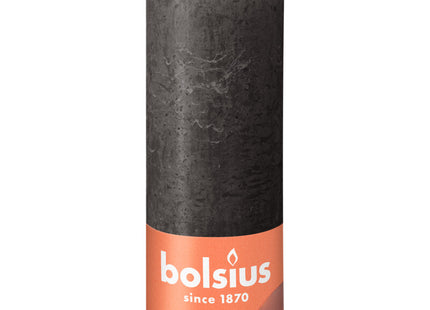 Bolsius Rustieke kaars antraciet 19cm