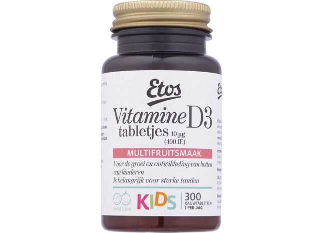 Etos Kids vitamine D tabletjes multifruit
