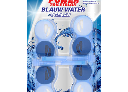 Power toiletblokken oceaan blauw water