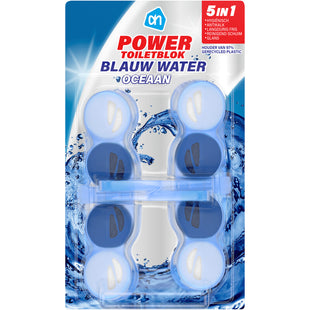 Power toiletblokken oceaan blauw water