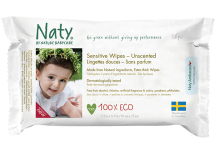 Naty Eco sensitive wipes unscented