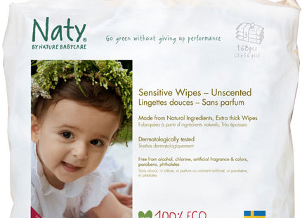 Naty Eco sensitive baby wipes perfume free