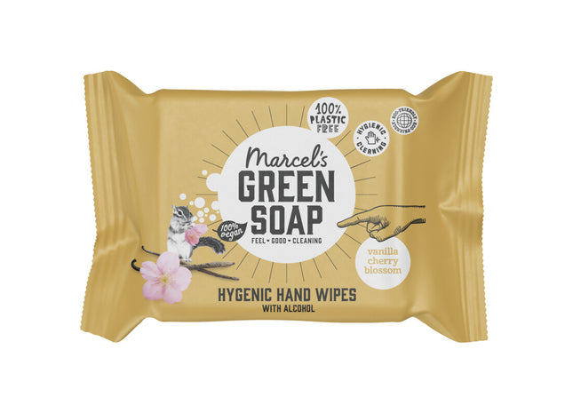 Marcel's Green Soap Hand wipes vanilla & cherry blossom