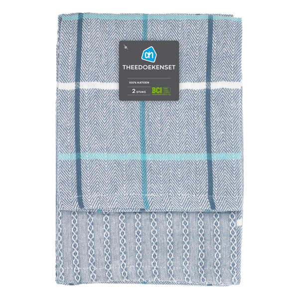 Theedoek blauw set van 2