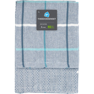 Theedoek blauw set van 2