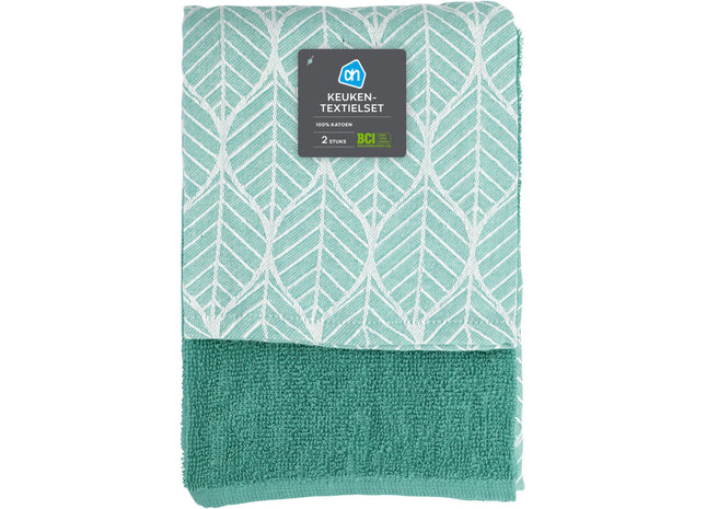 Keuken- en theedoek mint set van 2