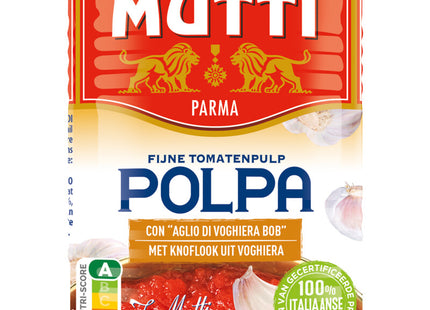 Mutti Polpa fijne tomatenpulp met knoflook