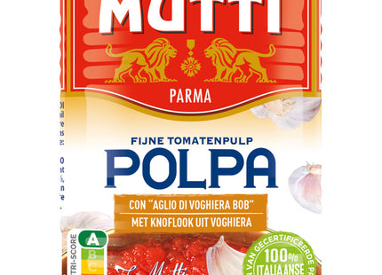 Mutti Polpa fijne tomatenpulp met knoflook