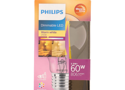 Philips Led fil standaard E27 60W dimbaar