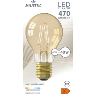 Majestic Led fil standaard goud E27 40W