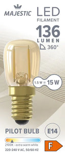 Majestic Led fil schakelbord goud E14 15W