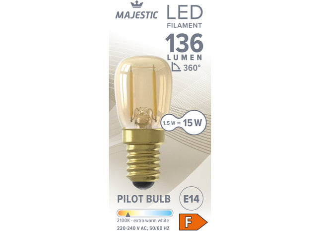 Majestic Led fil schakelbord goud E14 15W