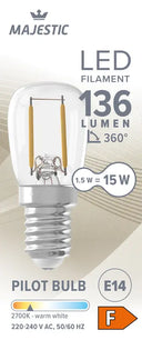 Majestätische LED-Fadenlampe klar E14 15W