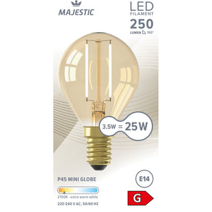 Majestätische LED-Flaschenkugel gold E14 25W