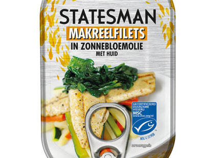 Statesman Mackerel on the skin in sunflower oil