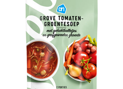 Grove tomatengroentesoep met ballen