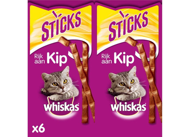 Whiskas Sticks rijk aan kip