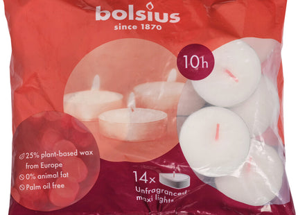 Bolsius Maxi waxinelichtjes 10 branduren