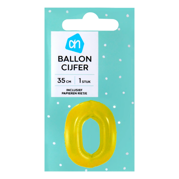 Folienballon Nr. 0 Gold 36cm