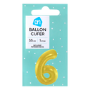 Folieballon nr 6 goud 36cm