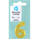 Folieballon nr 6 goud 36cm