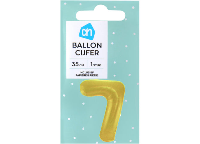Folieballon nr 7 goud 36cm